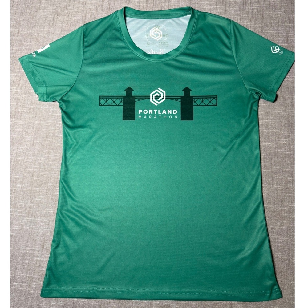Portland Marathon‎ 2023 Shirt Womens Large Green Leslie Jordan Athletic Tee L